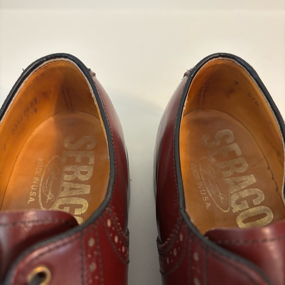 Sebago Men's Red /Burgundy Leather Lace Up Oxford Formal Dress Shoes Size 9 - Picture 10 of 11
